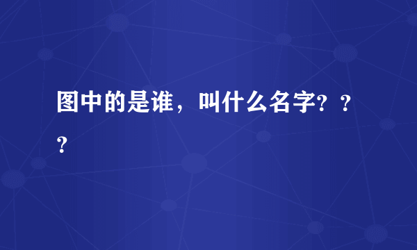 图中的是谁，叫什么名字？？？