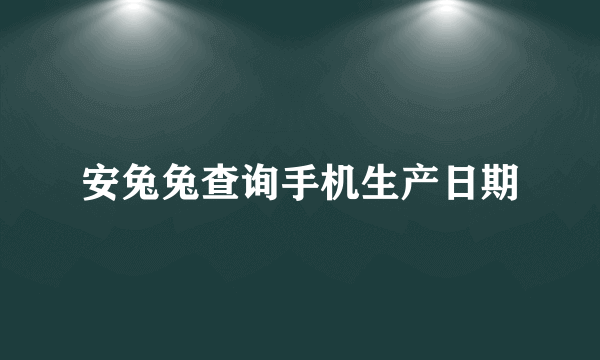 安兔兔查询手机生产日期