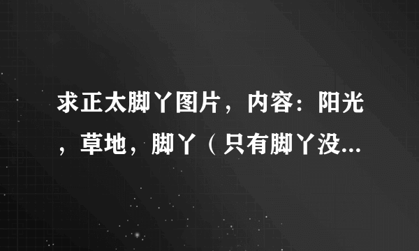 求正太脚丫图片，内容：阳光，草地，脚丫（只有脚丫没有别的部位）一定是正太