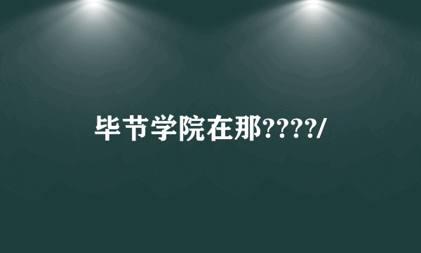 毕节学院在那????/