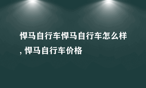 悍马自行车悍马自行车怎么样, 悍马自行车价格