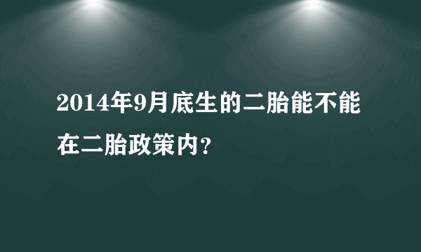 2014年9月底生的二胎能不能在二胎政策内？