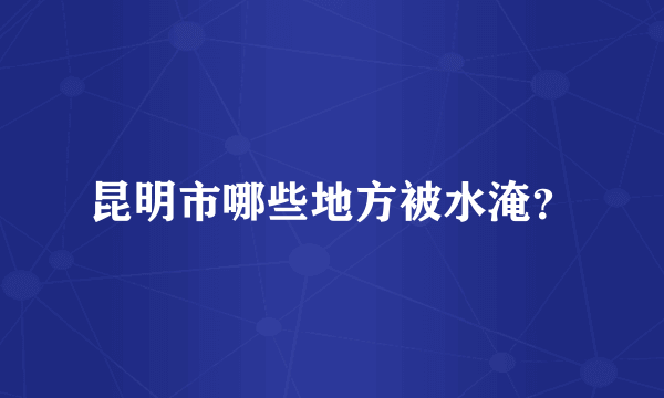 昆明市哪些地方被水淹？