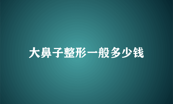 大鼻子整形一般多少钱