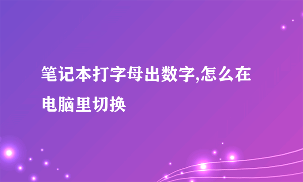 笔记本打字母出数字,怎么在电脑里切换