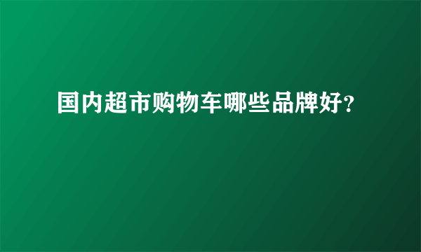 国内超市购物车哪些品牌好？