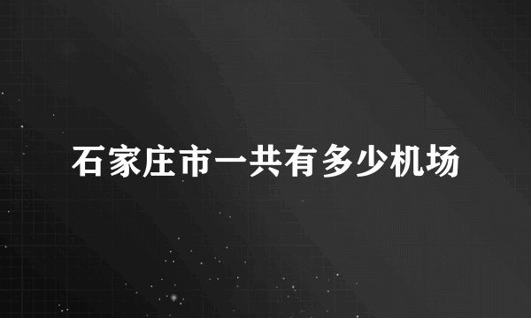 石家庄市一共有多少机场