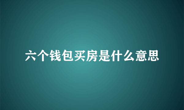 六个钱包买房是什么意思