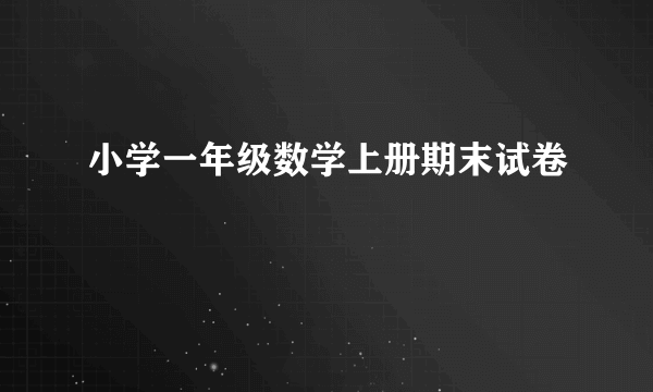 小学一年级数学上册期末试卷