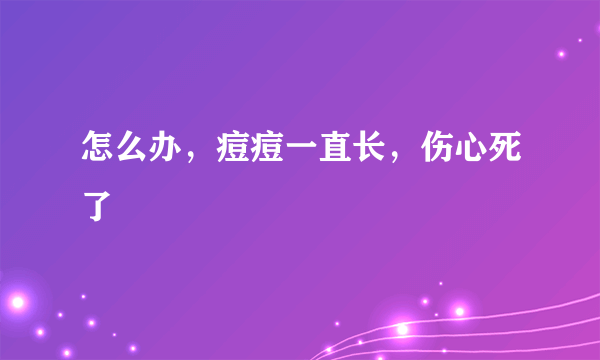 怎么办，痘痘一直长，伤心死了