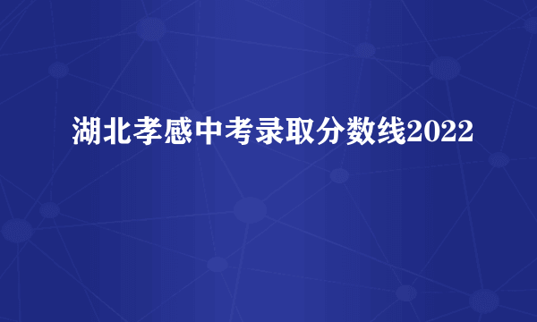 湖北孝感中考录取分数线2022