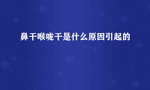 鼻干喉咙干是什么原因引起的