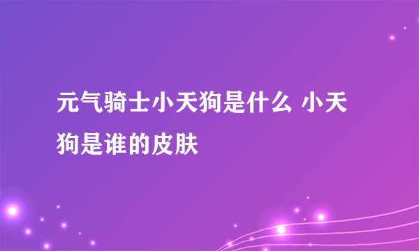 元气骑士小天狗是什么 小天狗是谁的皮肤