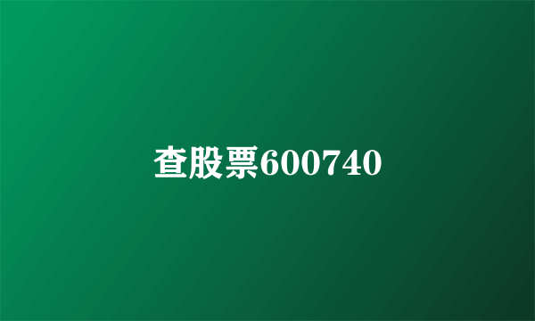 查股票600740