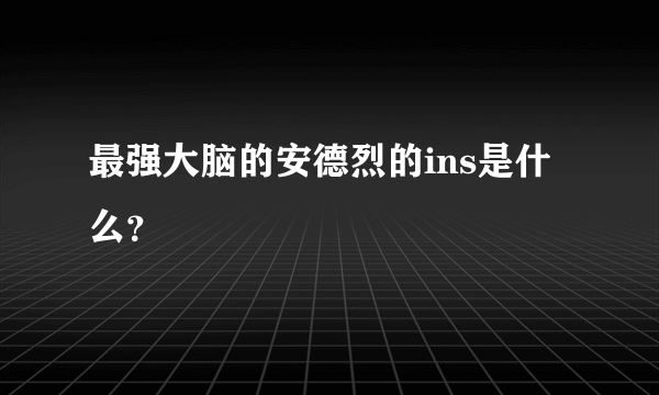 最强大脑的安德烈的ins是什么？