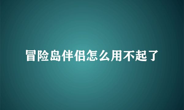 冒险岛伴侣怎么用不起了