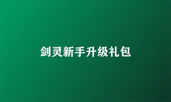 剑灵新手升级礼包