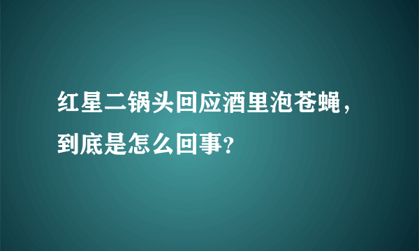 红星二锅头回应酒里泡苍蝇，到底是怎么回事？