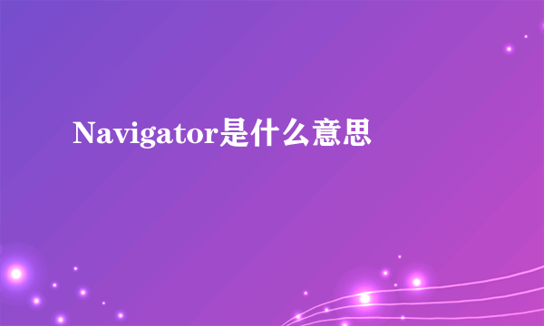 Navigator是什么意思