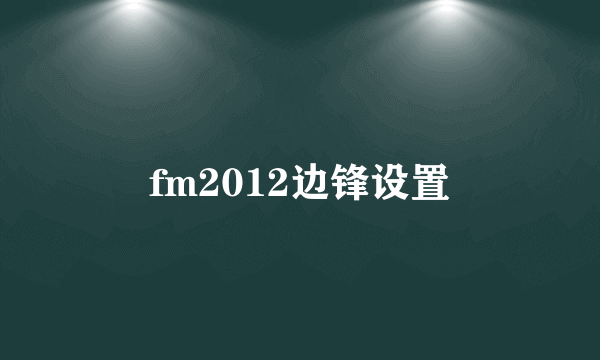 fm2012边锋设置