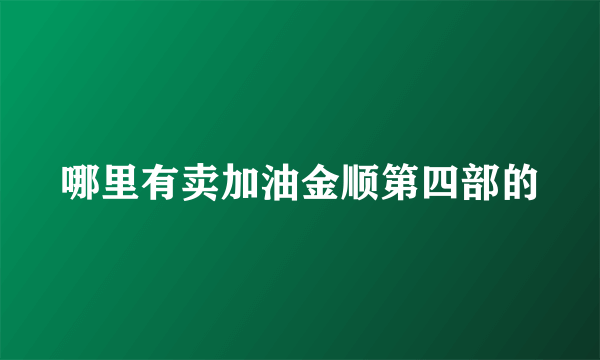 哪里有卖加油金顺第四部的