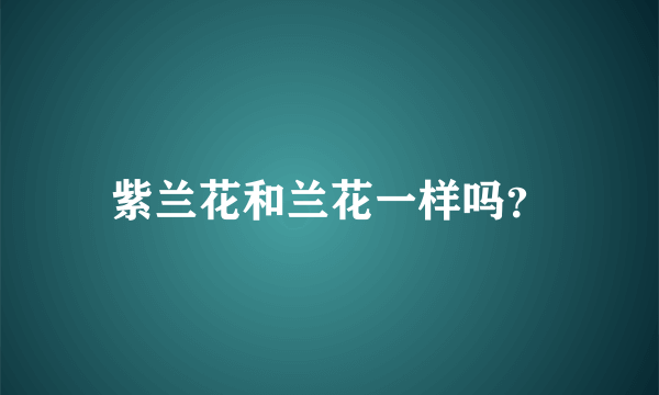 紫兰花和兰花一样吗？