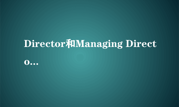 Director和Managing Director有区别吗？