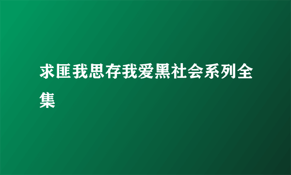 求匪我思存我爱黑社会系列全集