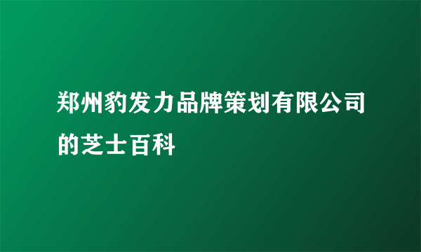 郑州豹发力品牌策划有限公司的芝士百科