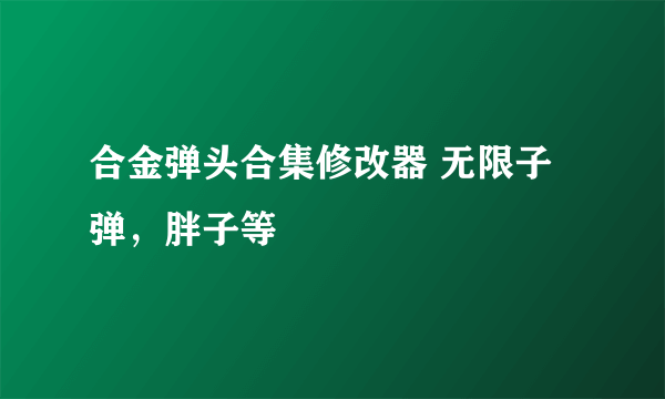 合金弹头合集修改器 无限子弹，胖子等