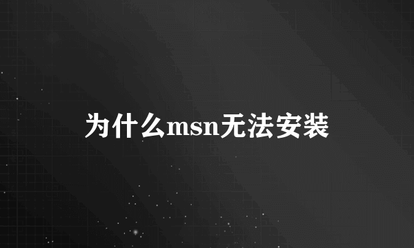 为什么msn无法安装