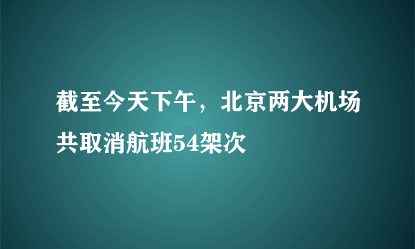 截至今天下午，北京两大机场共取消航班54架次