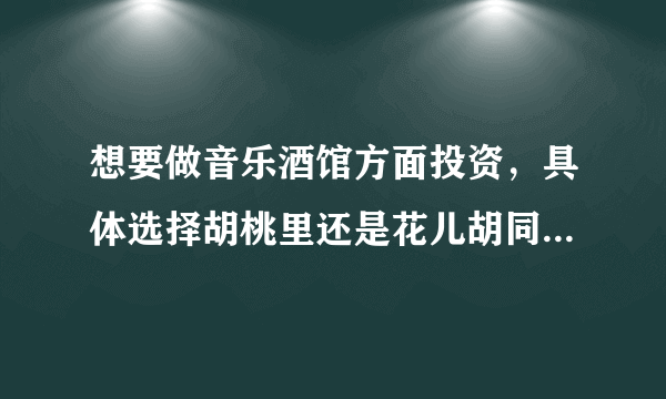 想要做音乐酒馆方面投资，具体选择胡桃里还是花儿胡同很纠结，有没有加盟过的朋友给详细说下细节？