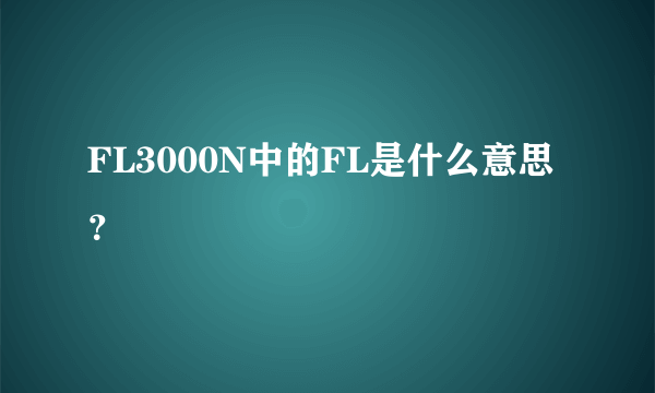 FL3000N中的FL是什么意思？