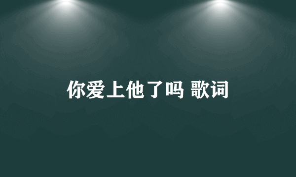 你爱上他了吗 歌词