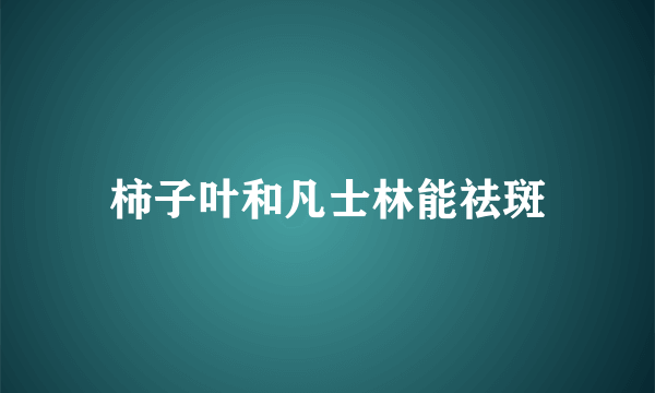 柿子叶和凡士林能祛斑