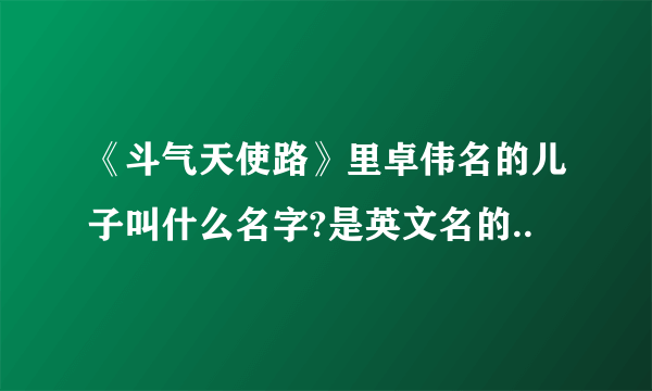 《斗气天使路》里卓伟名的儿子叫什么名字?是英文名的..