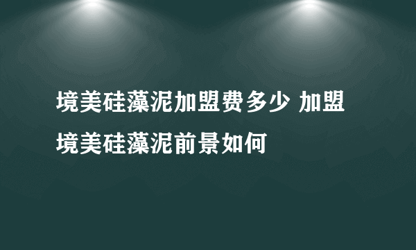 境美硅藻泥加盟费多少 加盟境美硅藻泥前景如何