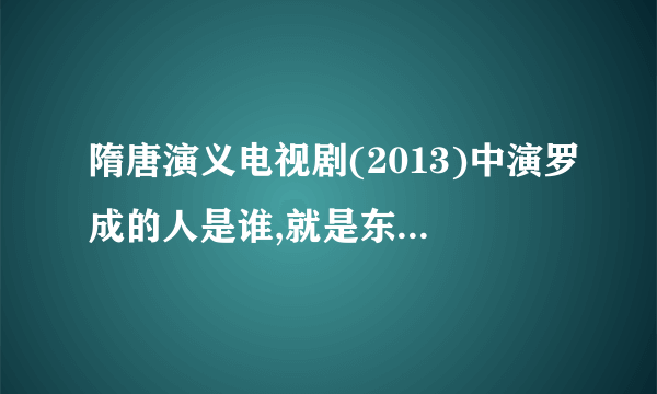 隋唐演义电视剧(2013)中演罗成的人是谁,就是东方卫视播的内个