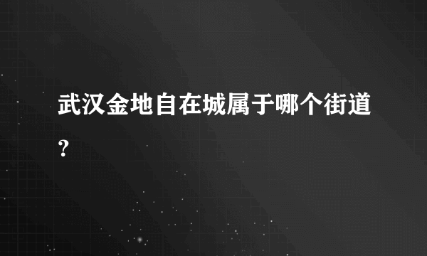 武汉金地自在城属于哪个街道？