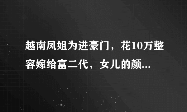 越南凤姐为进豪门，花10万整容嫁给富二代，女儿的颜值更像谁？