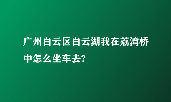 广州白云区白云湖我在荔湾桥中怎么坐车去?