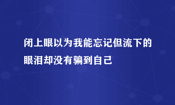 闭上眼以为我能忘记但流下的眼泪却没有骗到自己