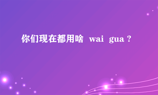 你们现在都用啥  wai  gua ?