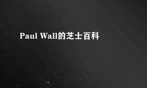 Paul Wall的芝士百科