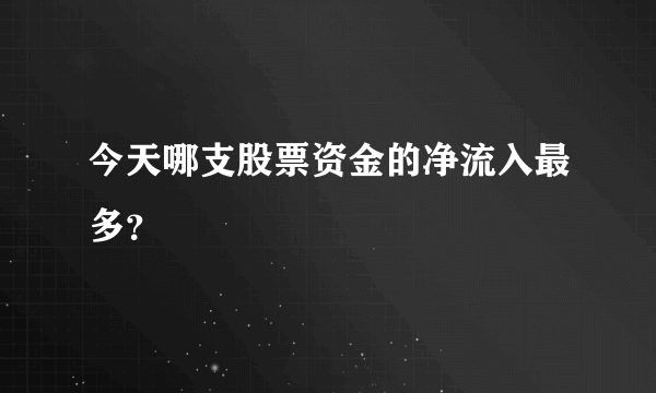 今天哪支股票资金的净流入最多？