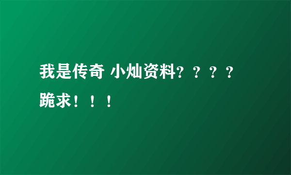 我是传奇 小灿资料？？？？跪求！！！