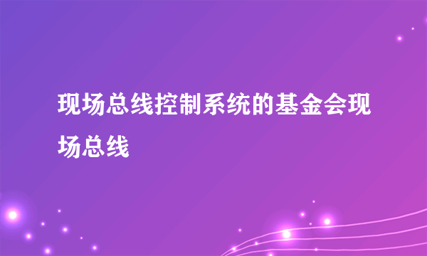 现场总线控制系统的基金会现场总线