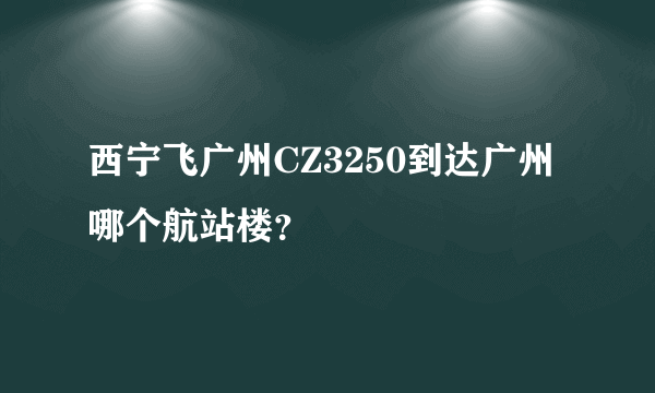 西宁飞广州CZ3250到达广州哪个航站楼？