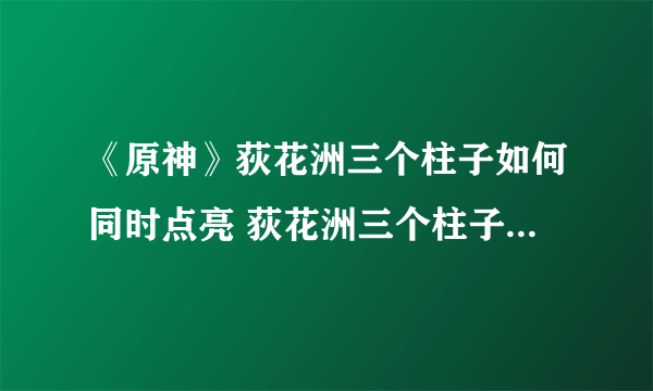 《原神》荻花洲三个柱子如何同时点亮 荻花洲三个柱子同时点亮方法